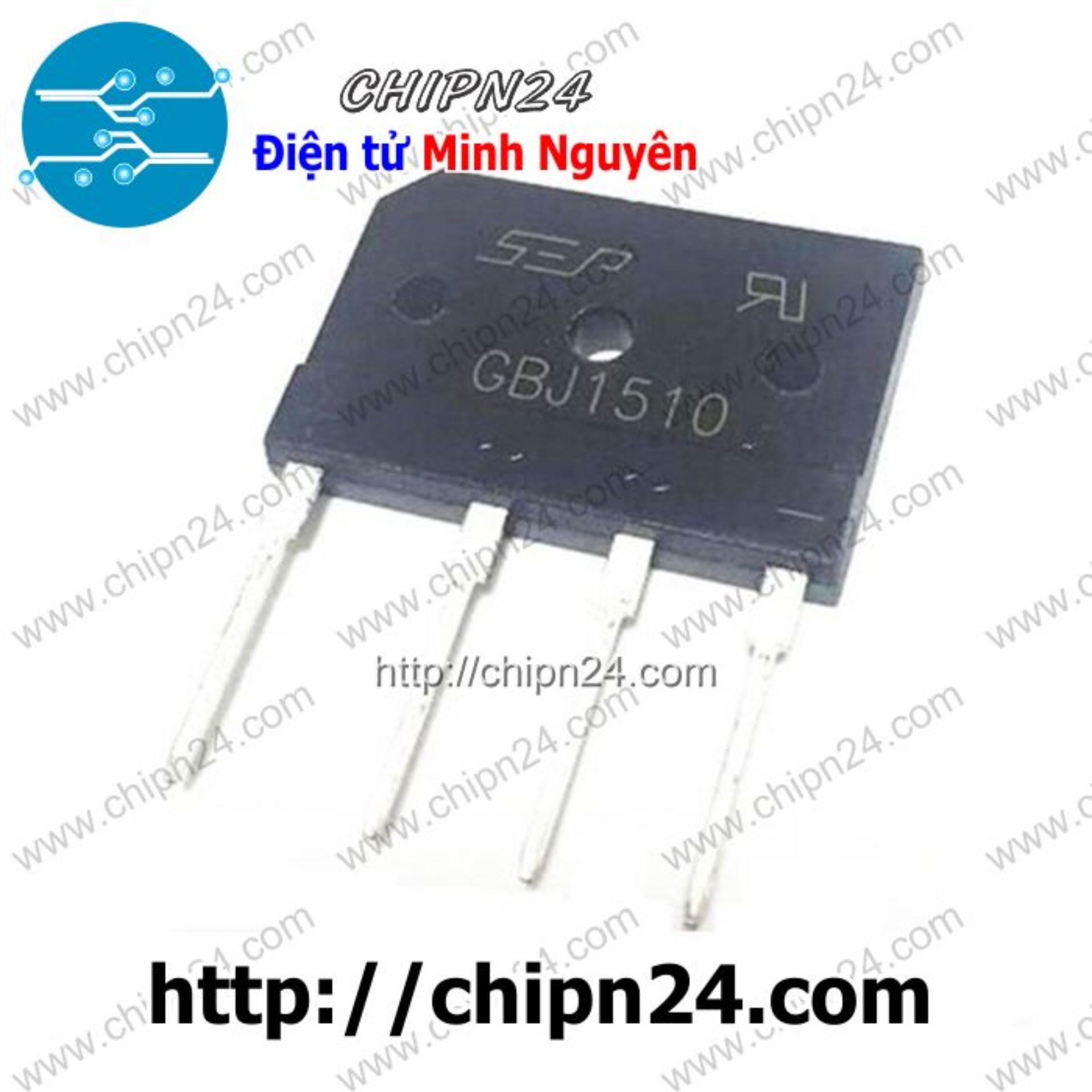 [1 con] (F17.7) Cầu Diode GBJ1510 15A 1000V (15A dẹt)