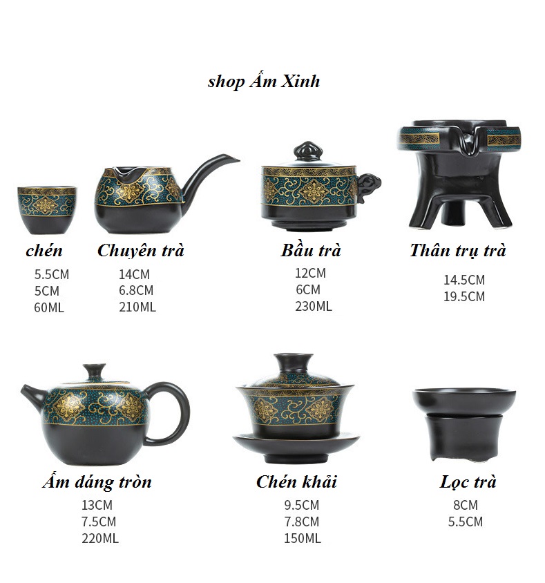 Bộ ấm chén pha trà cao cấp