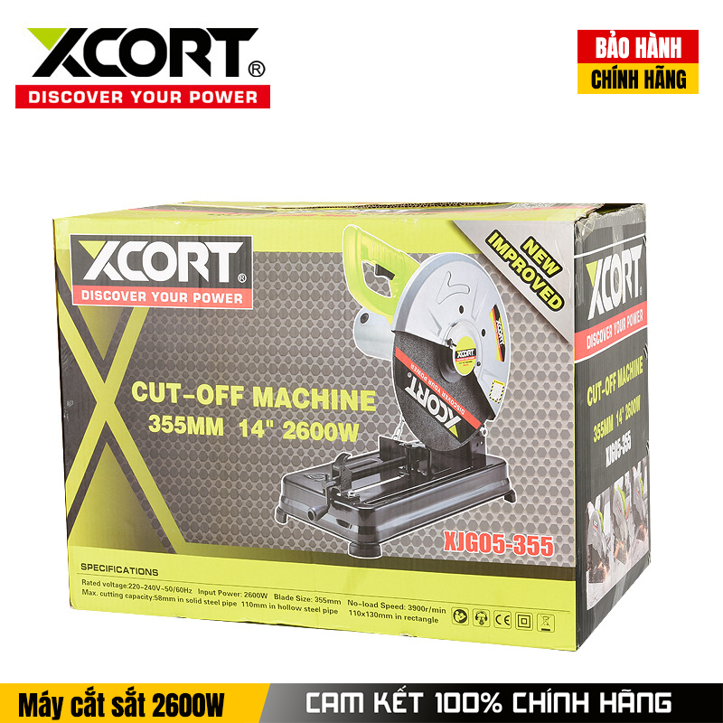 MÁY CẮT SẮT-MÁY CẮT SẮT 2600W-355MM XCORT-MÁY KHỎE