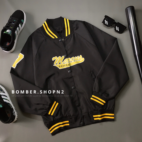 [Ảnh thật 100%] Áo khoác Bomber bóng chày Mar.cus
