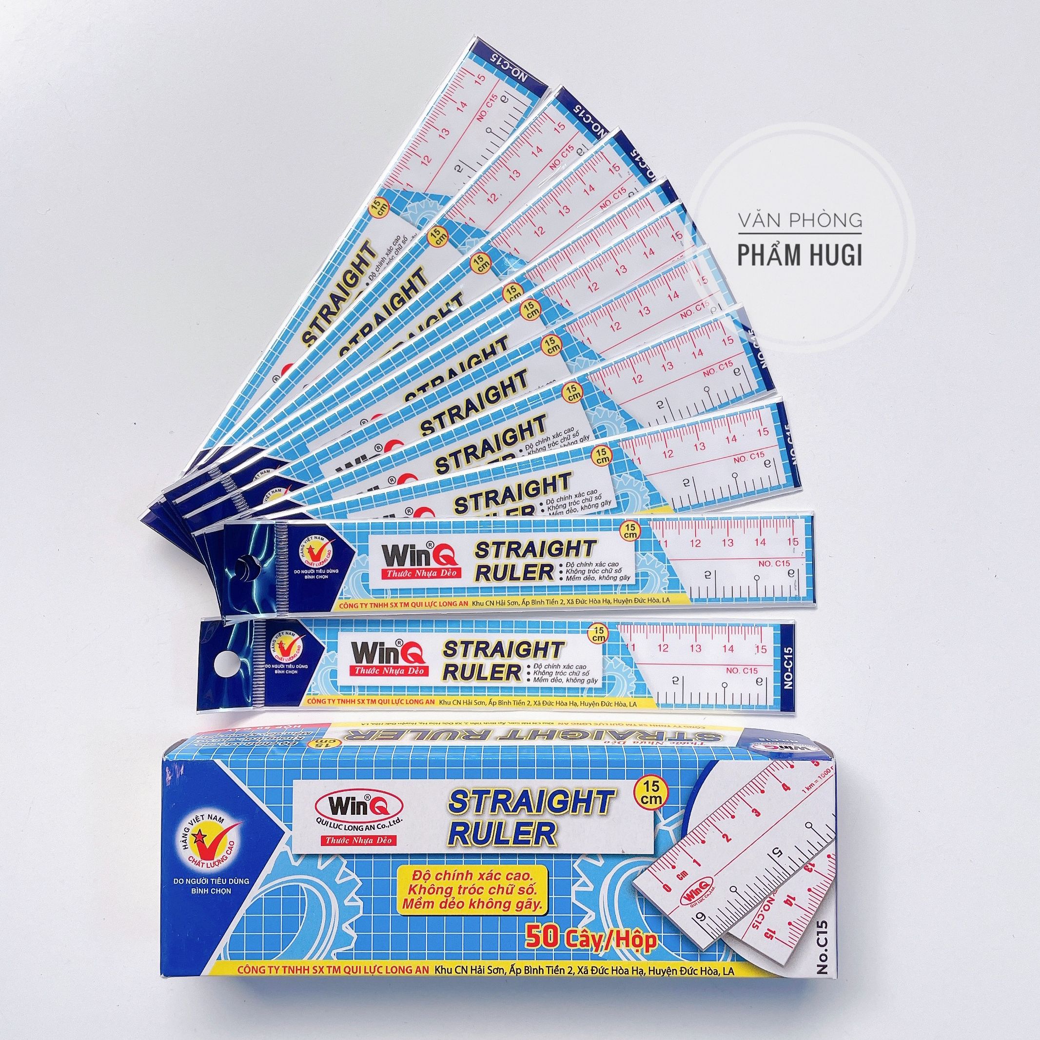 Combo 2 Cây Thước Kẻ Dẻo WinQ 15cm