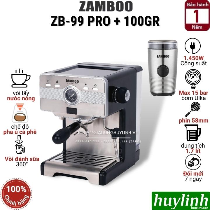 Máy pha cà phê gia đình Zamboo ZB-99 PRO - Tặng máy xay cafe 100gr