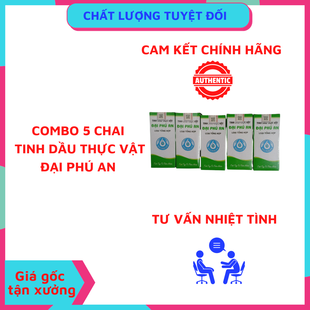Combo 5 chai tinh dầu thực vật đại phú an