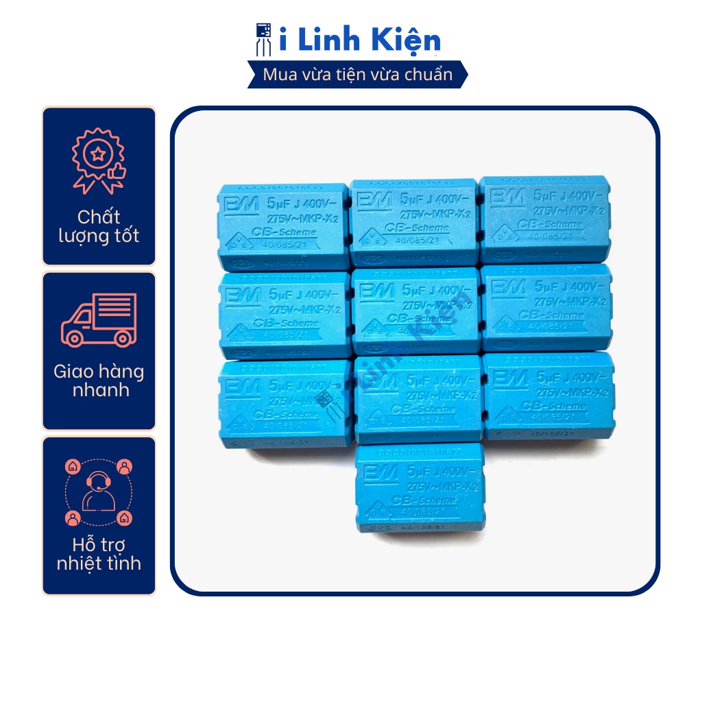 Tụ bếp từ 0.27UF 0.3UF 2UF 5UF 8UF 10UF combo 10 con.