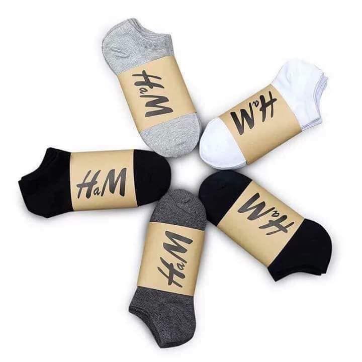 SET 5 ĐÔI TẤT HM CỔ NGẮN NAM NỮ