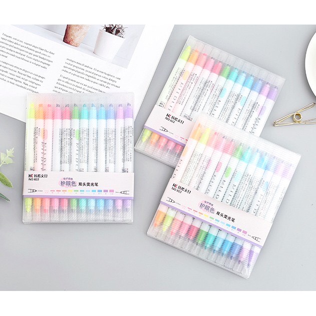 Set 12 bút dạ 2 đầu milkliner siêu xịn