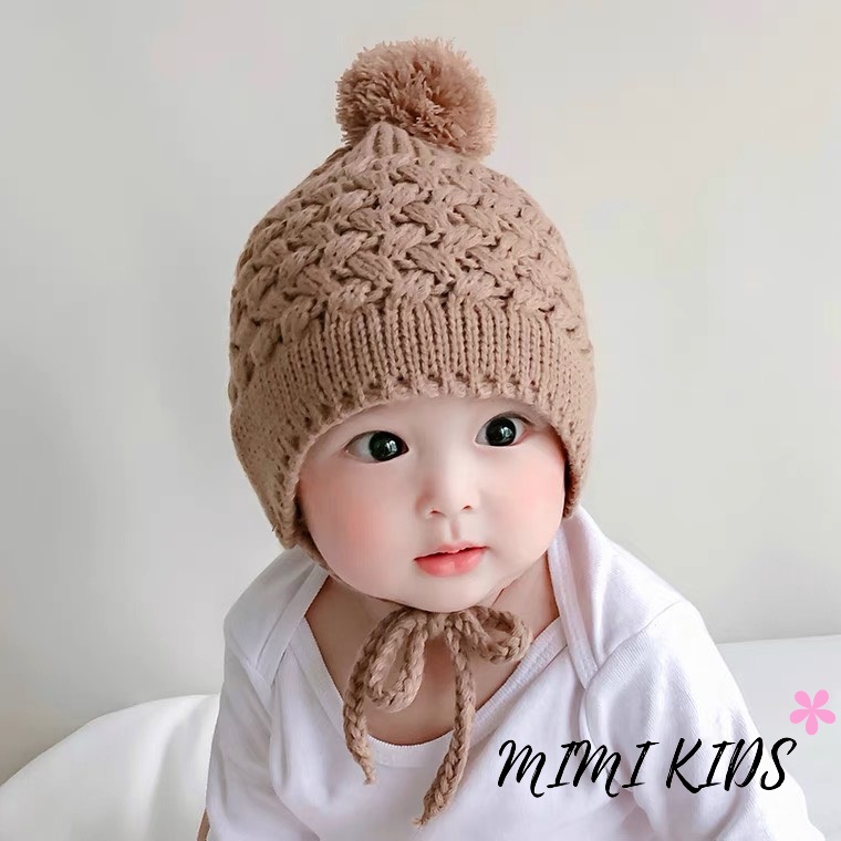 Mũ len trẻ em, mũ len đan mắt dứa cho bé 1-3y Mimi Kids cho bé