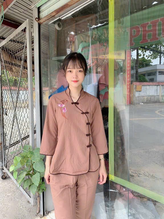 đồ lam đi chùa - mẫu sẫm tàu xéo ( vãi kate )