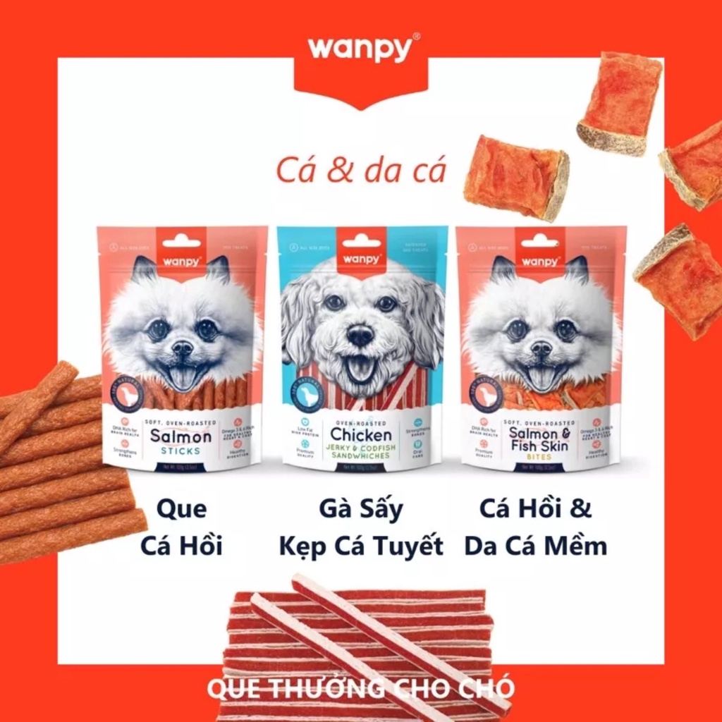 Snack Wanpy cho chó gói 100g
