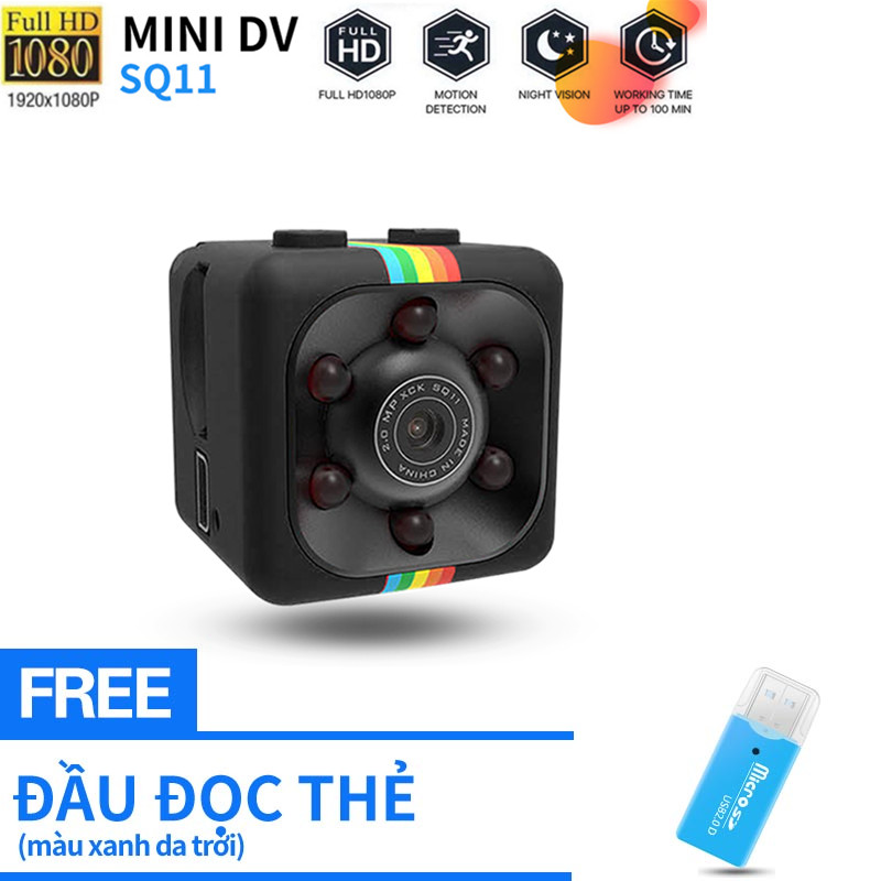 >> BÁO GIÁ CAMERA SIÊU MINI SQ11, CAMERA HÀNH TRÌNH LÊN ĐẾN 2 TRIỆU ĐIỂM ẢNH, HỖ TRỢ THẺ NHỚ LÊN ĐẾN 32GB, XOAY ĐƯỢC 360 | Shopee Lazada Sendo Tiki mới nhất 34 【Miễn phí Đầu đọc thẻ】SQ11 mini Camera 1080P hành trình độ phân giải dành cho xe hơi có hỗ trợ tầm nhìn ban đêm