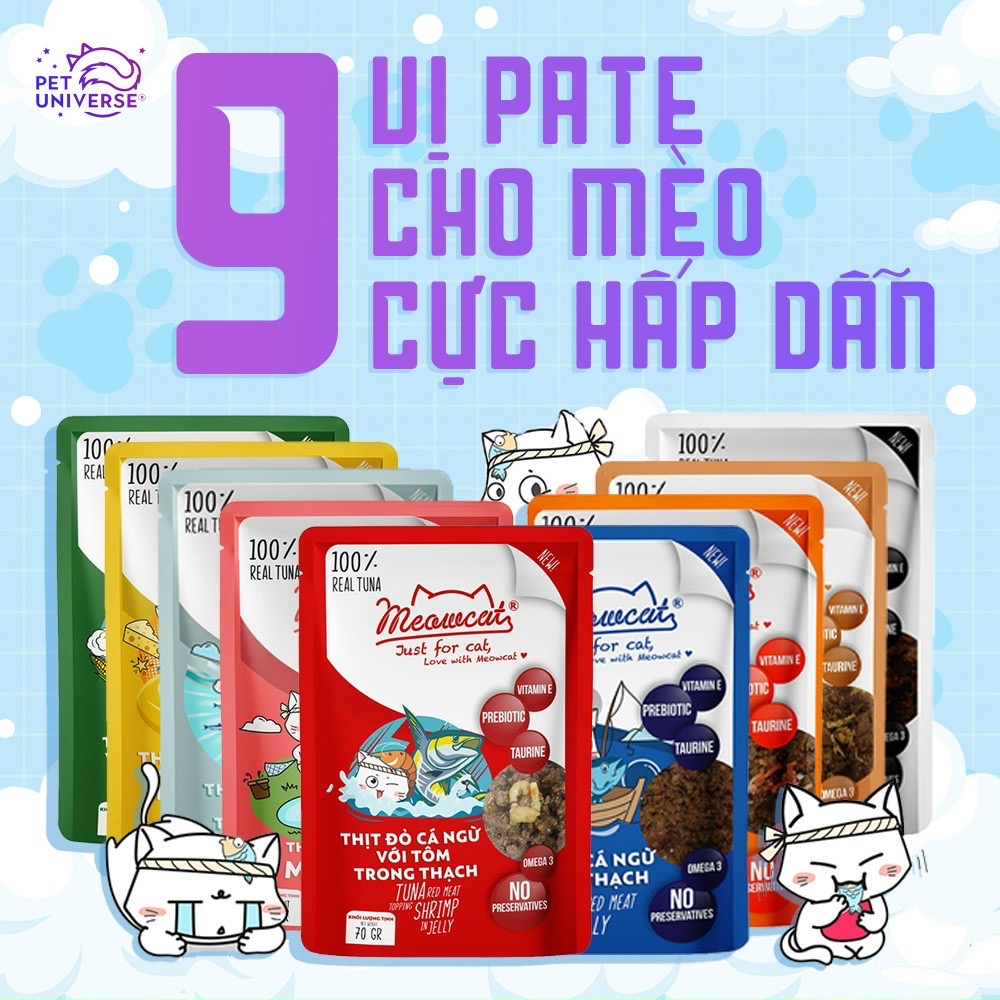 COMBO 12 gói Pate Mix Vị tự chọn (Joyneco, Nekko, MeowCat, Catchy, Snappty Tom, Bellotta, Moochie) | phinthecat