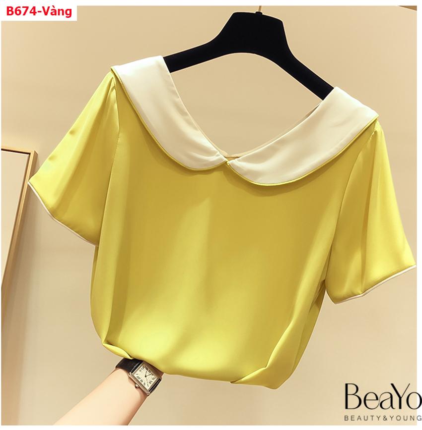 [HCM]B674-ÁO SƠ MI CỔ SEN THUYỀN XINH