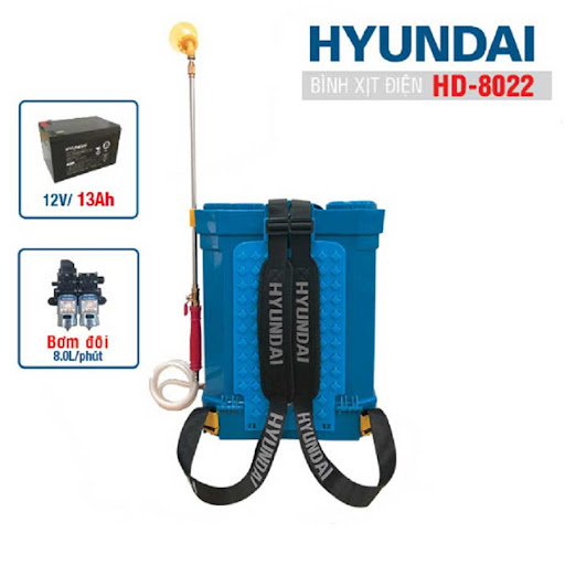 Bình xịt điện Hyundai HD-8022 (20L, 13Ah, bơm đôi)