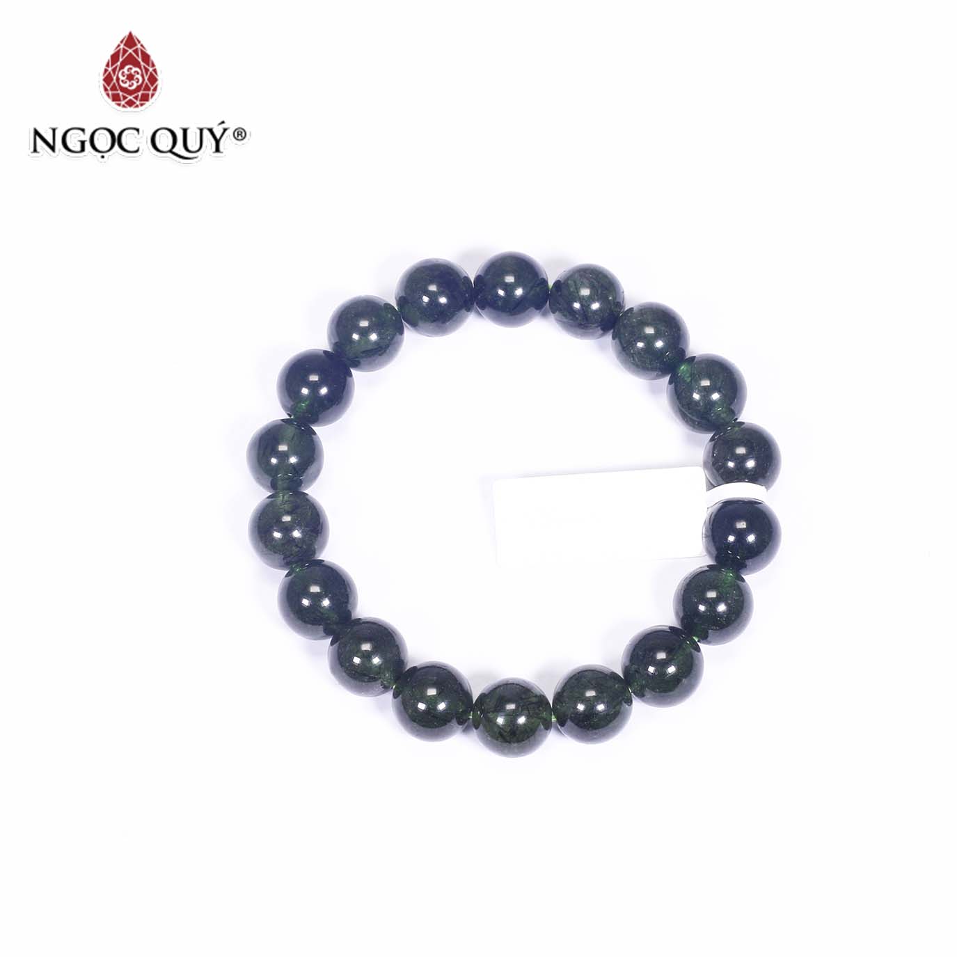 Vòng tay đá thạch anh tóc xanh size hạt 11mm mệnh hỏamộc - Ngọc Quý Gemstones