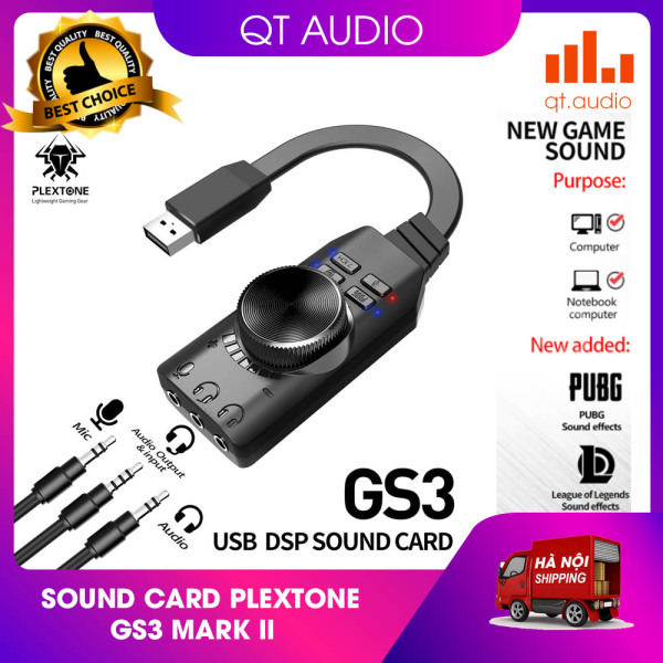 Bảng giá Sound card ( card âm thanh 7.1 ) plextone Gs3 mark II phiên bản mới nhất, chơi game PUBG, League of Legends cực phê Phong Vũ