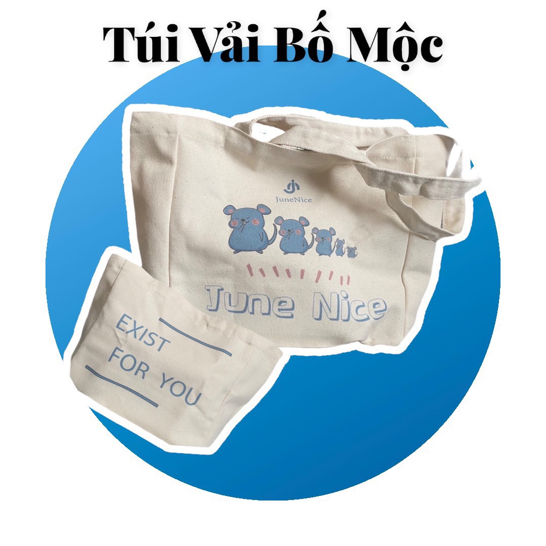 Túi vải canvans ( vải bố mộc) June Nice, túi tote đeo vai