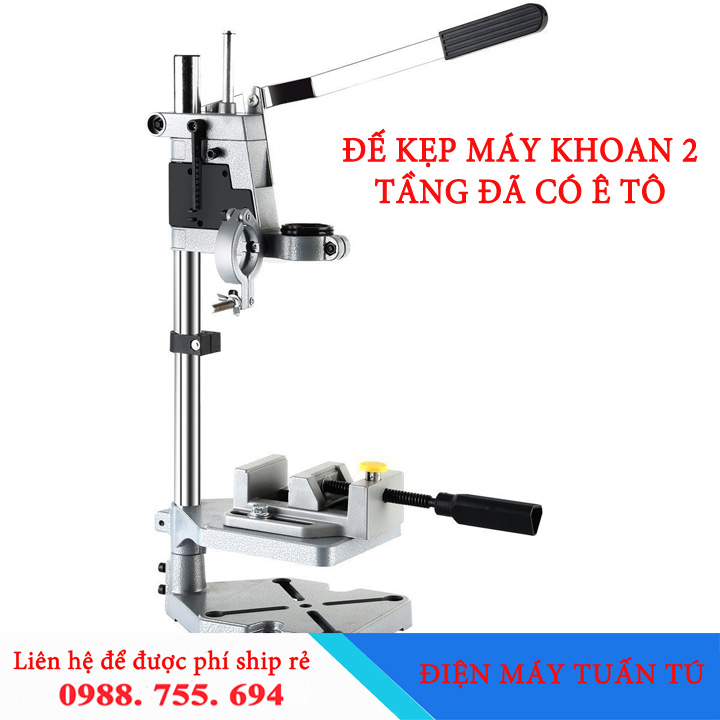 CHÂN ĐẾ MÁY KHOAN BÀN AM-6102B – 2 TẦNG (ĐÃ CÓ Ê TÔ KẸP)