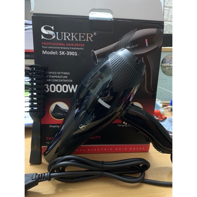 [HCM][CÔNG SUẤT THẬT 3000W ] Máy sấy tóc Surker SK-3901 TẶNG KÈM LƯỢC