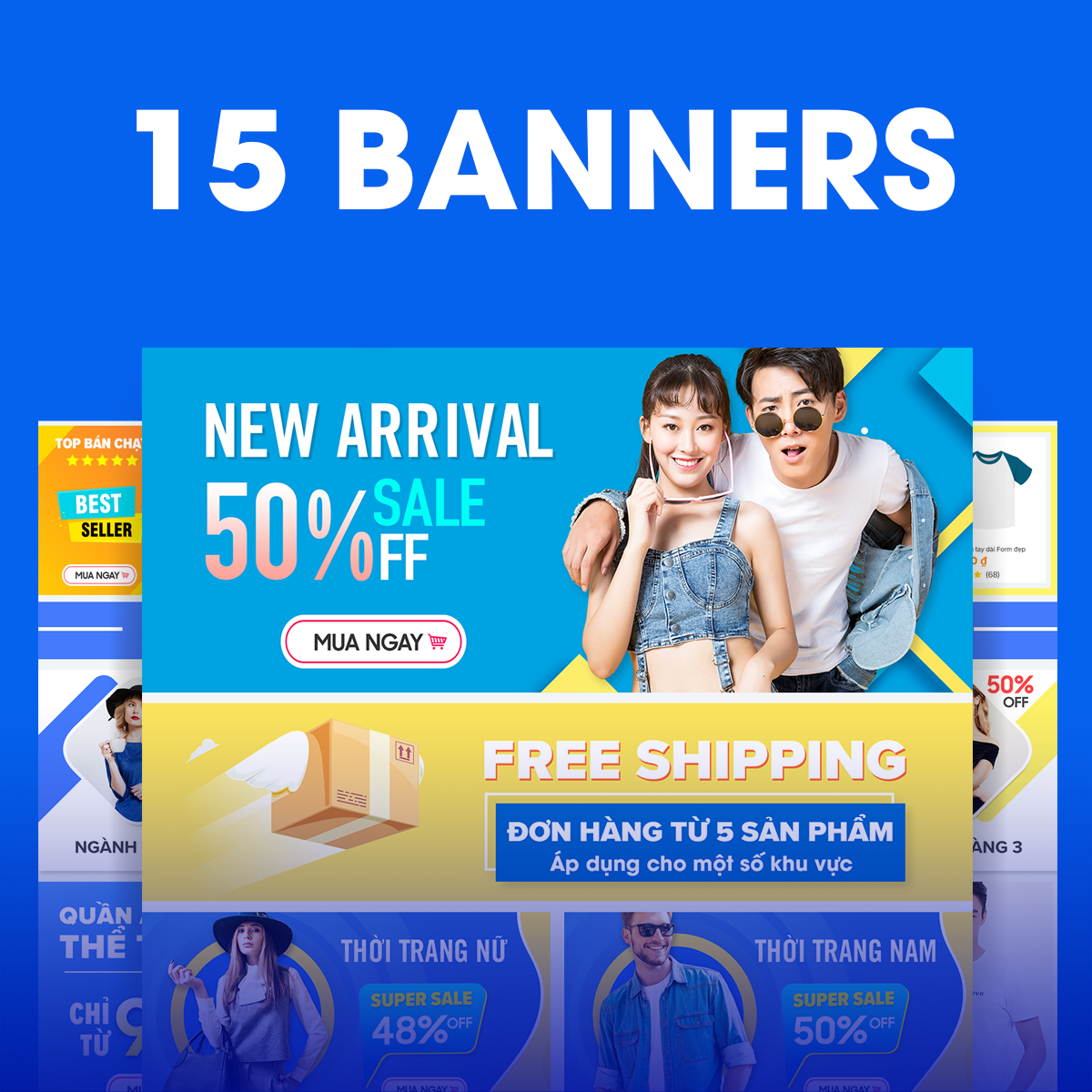 [HCM]Bộ 15 banner gian hàng Thời Trang (Template) - SkyDes