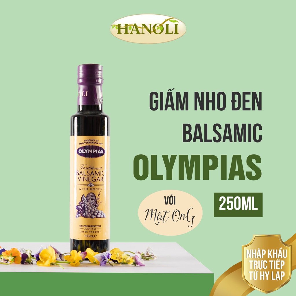 Giấm Balsamic với mật ong Hanoli Olympias 250ml - Hy Lạp