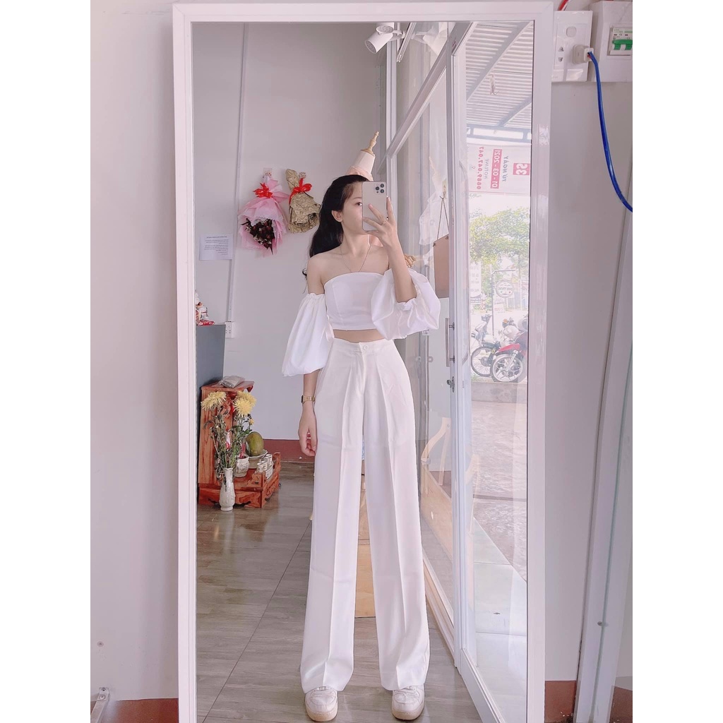 Quần Ống rộng  Suông Khuy Giữa