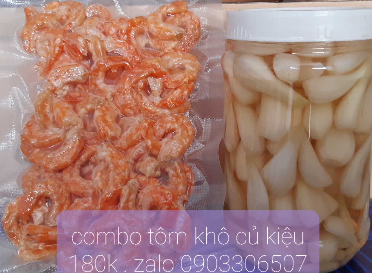 Combo TÔM KHÔ LOẠI I 100gr & CỦ KIỆU HỦ 500gr