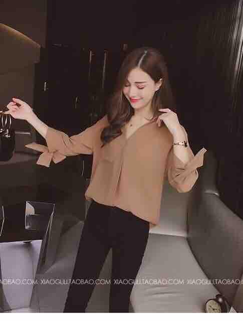 [HCM]ÁO SƠMI CỘT NƠ TAY LỠ