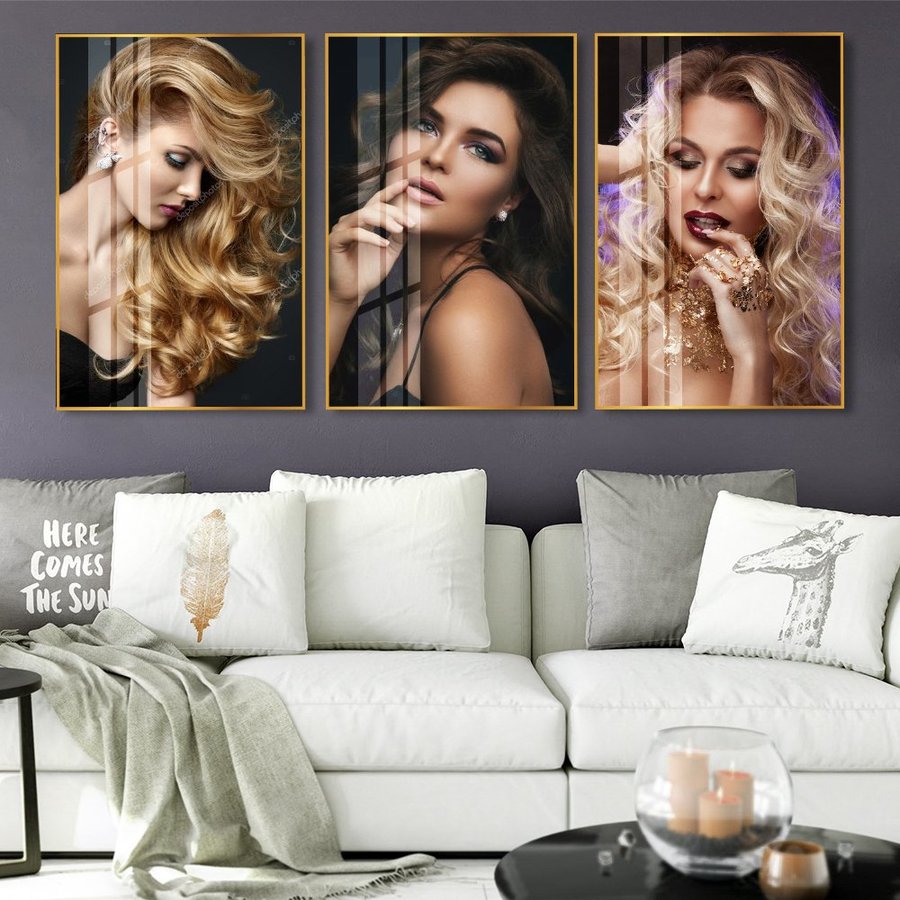 Lalashop - Bộ tranh trang trí salon tóc tranh treo tường trang trí decor phòng khách phòng ngủ tiệm salon tóc tranh tiệm nail tranh canvas decor treo tường