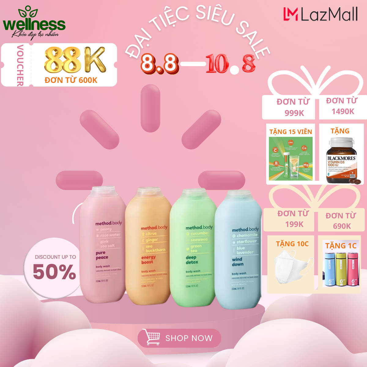 Sữa tắm dưỡng ẩm Method Body Organic 532ml