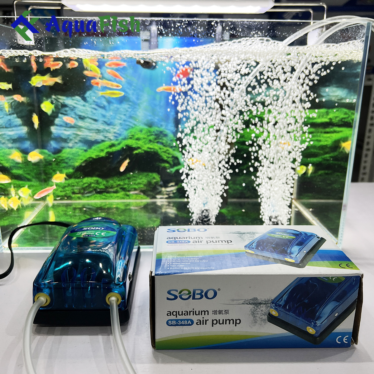 Machine effervescence oxygen 2 faucet, aeration oxygen fish tank Sobo sb-348a (machine effervescence air Oxygen Health, durable, bundled 2 set wire dispenser effervescence)