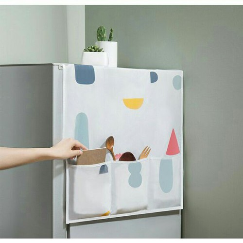 TẤM PHỦ TỦ LẠNH CÓ Ô ĐỂ ĐỒ