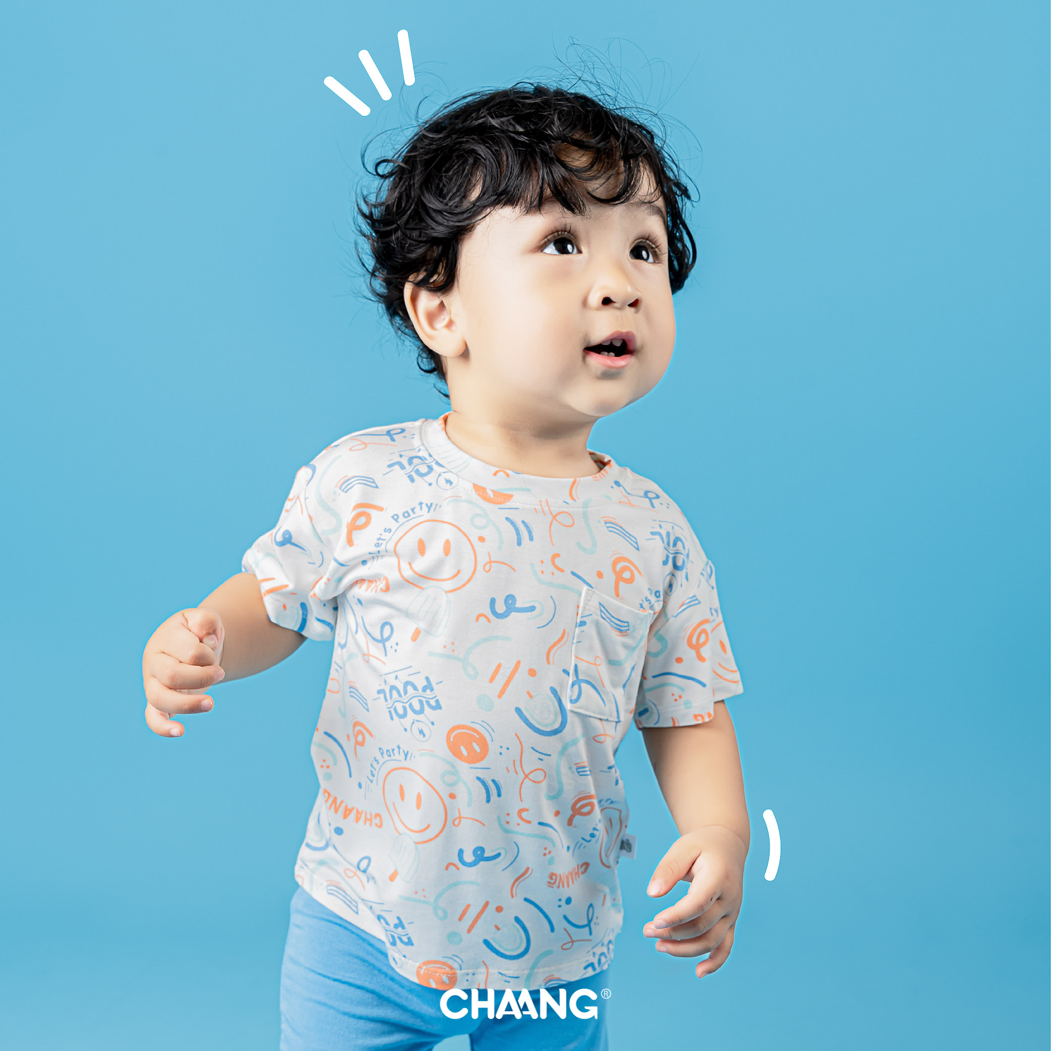 [CHAANG] Bộ cộc túi ngực bé trai Pool Chaang