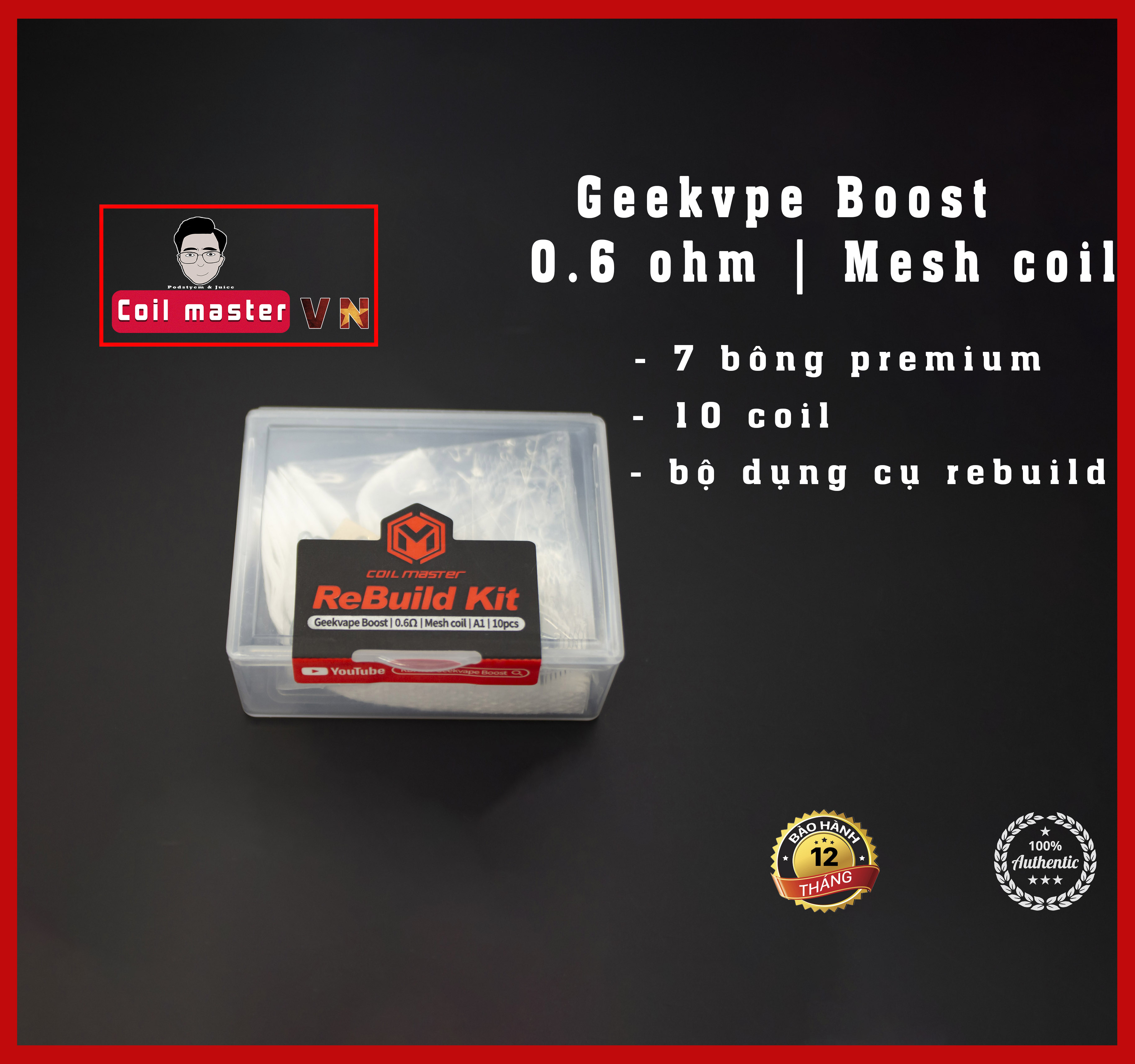 Bộ rebuild kit đủ số ohm từ 0.15 - 0.8 ohm - Bông premium