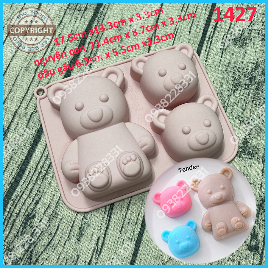 HCM - Khuôn silicon hoạt hình Khỉ, Gà, Heo, Doremon đổ rau câu pudding, nướng bánh bông lan BSI