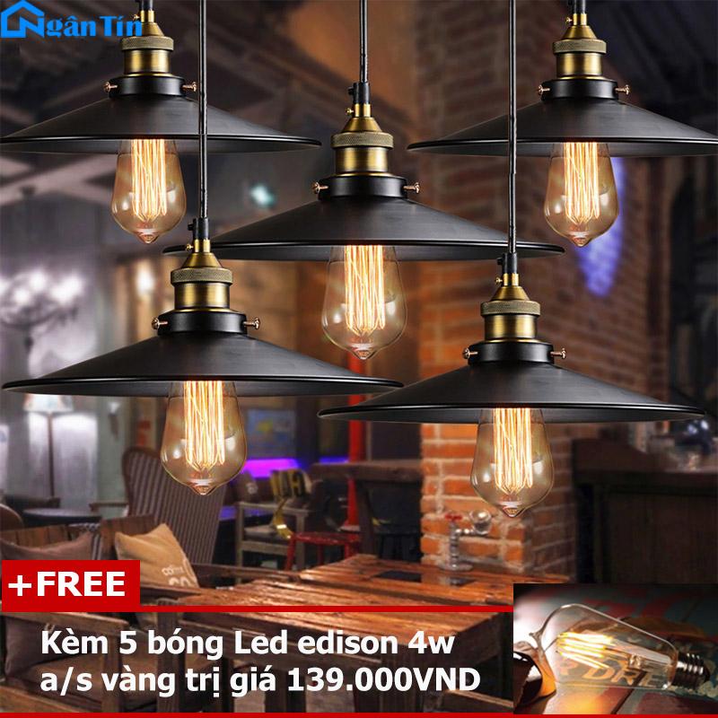 Bộ 5 đèn thả trần trang trí nhà quán cà phê THCN85 (Tặng kèm 5 bóng đèn Led Edison đẹp như hình)