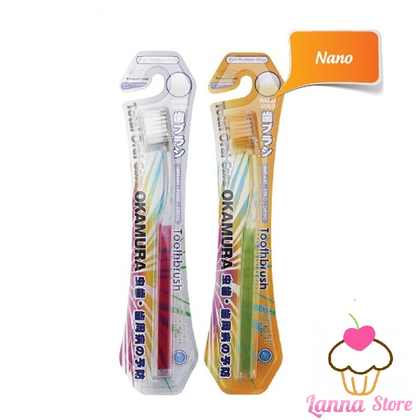 Bàn chải đánh răng lông mềm siêu sạch okamura - nano silver nhật bản
