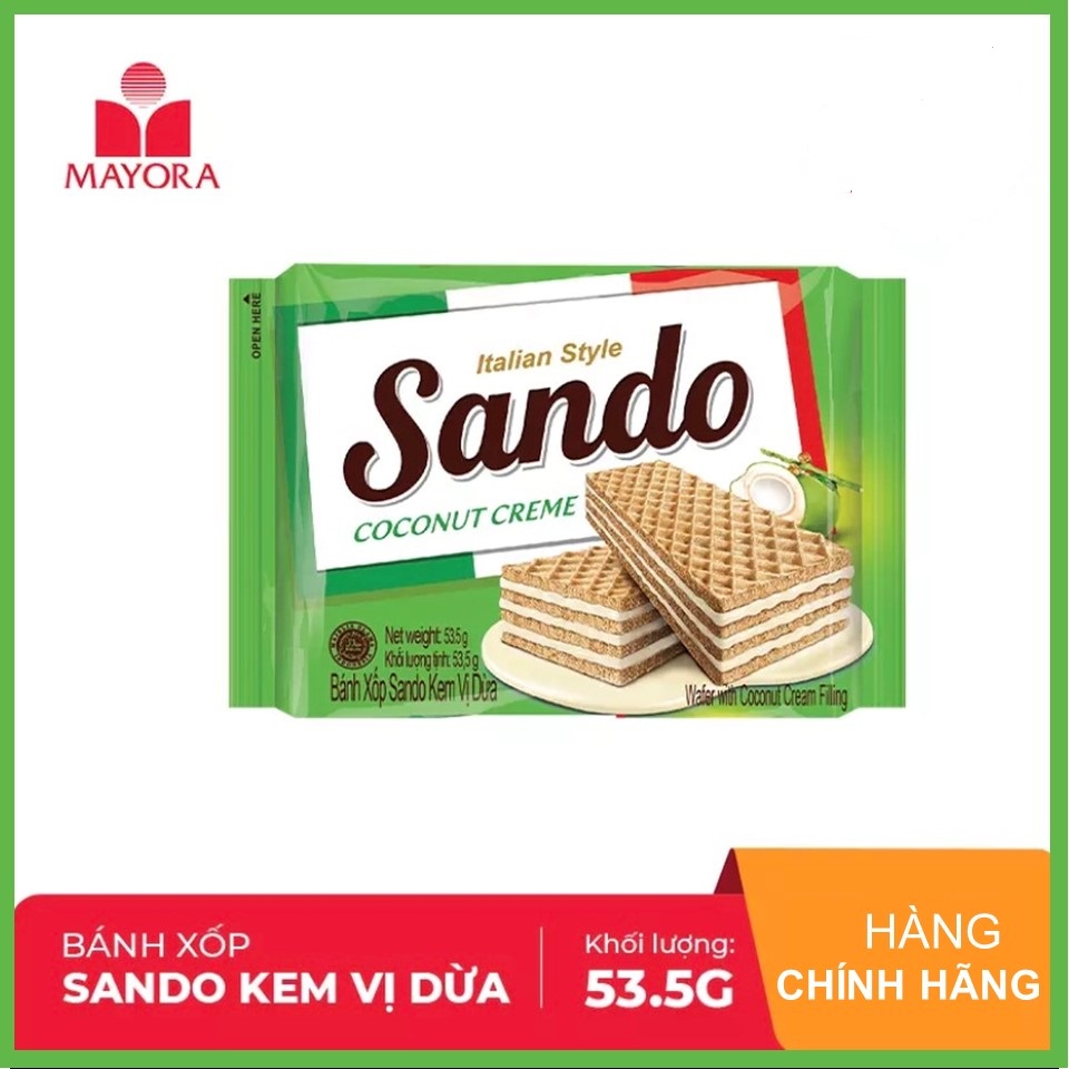 [HCM ship 2h] Combo 5 Bánh xốp Sando Coco (vị dừa) 53.5gx5