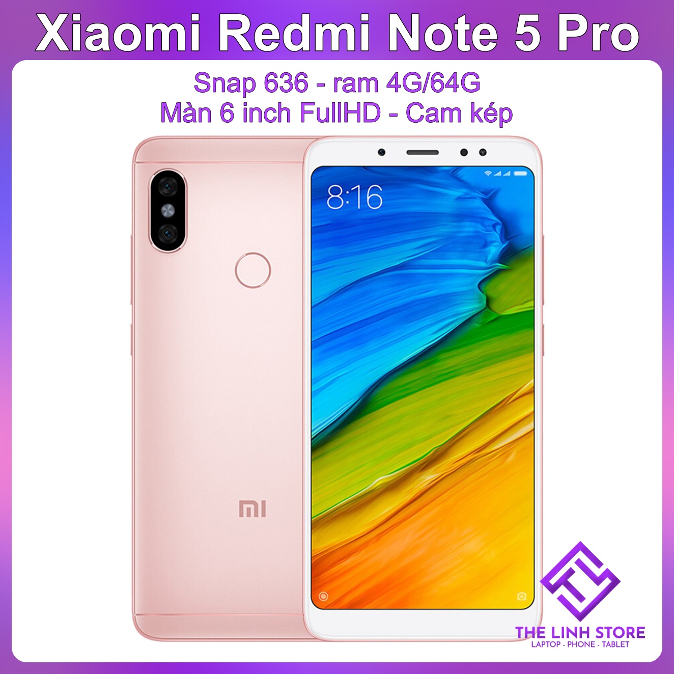 Xiaomi Redmi Note 5 Pro 6 inch-snapdragon 636 Ram 4G 64g