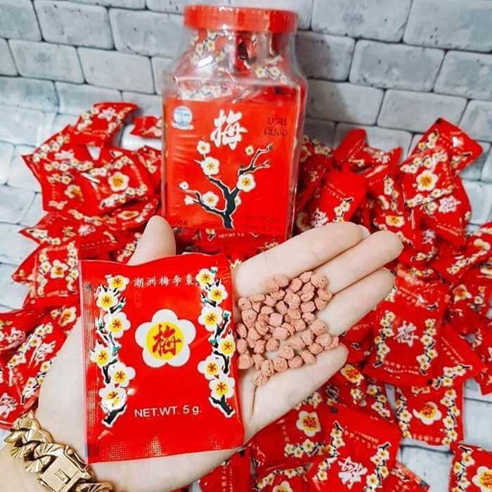 [ HÀNG CHUẨN SIÊU NGON ] Combo 100 gói kẹo xí muội hoa mai Thái Lan (Date mới 12 tháng)