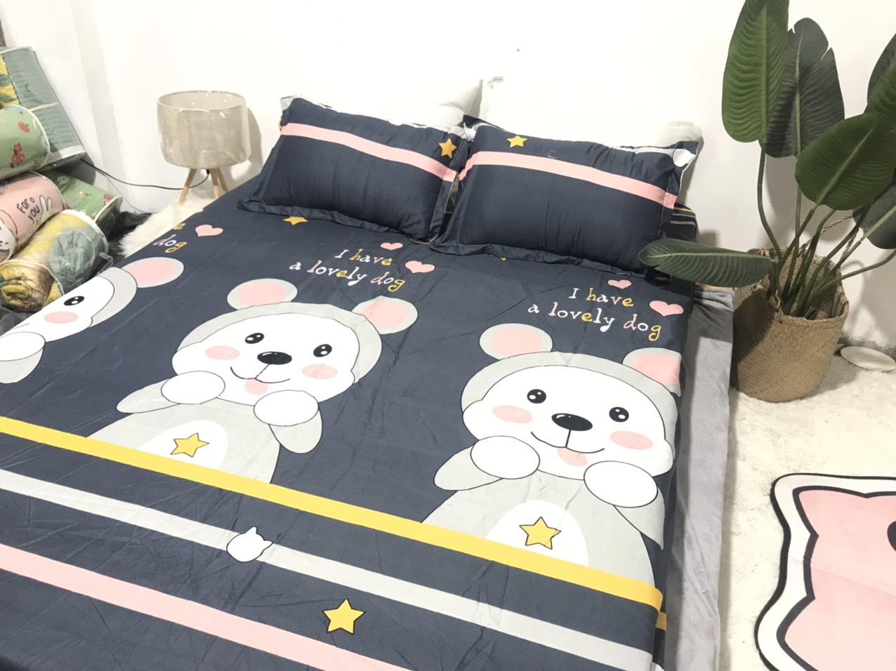 Bộ Ga Gối 3 Món ( Gồm 1 Ga Bo Chun + 2 Vỏ Gối) Mã CH210