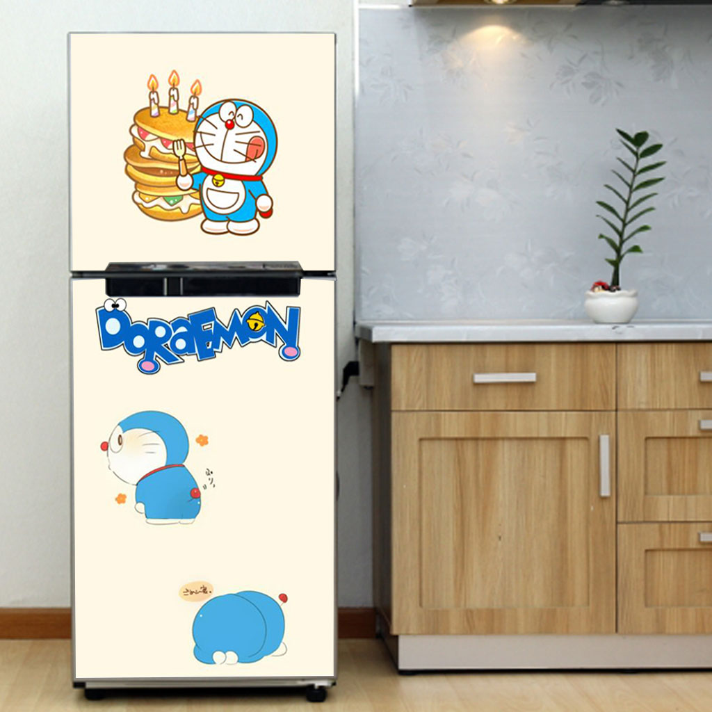 [HCM]Decal dán trang trí tủ lạnh Doraemon Mẫu 5