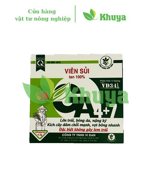 Phân bón Vidan Viên sủi Ga4+7 viên 4,5gr Lớn trái - Kích chồi - Vọt hoa