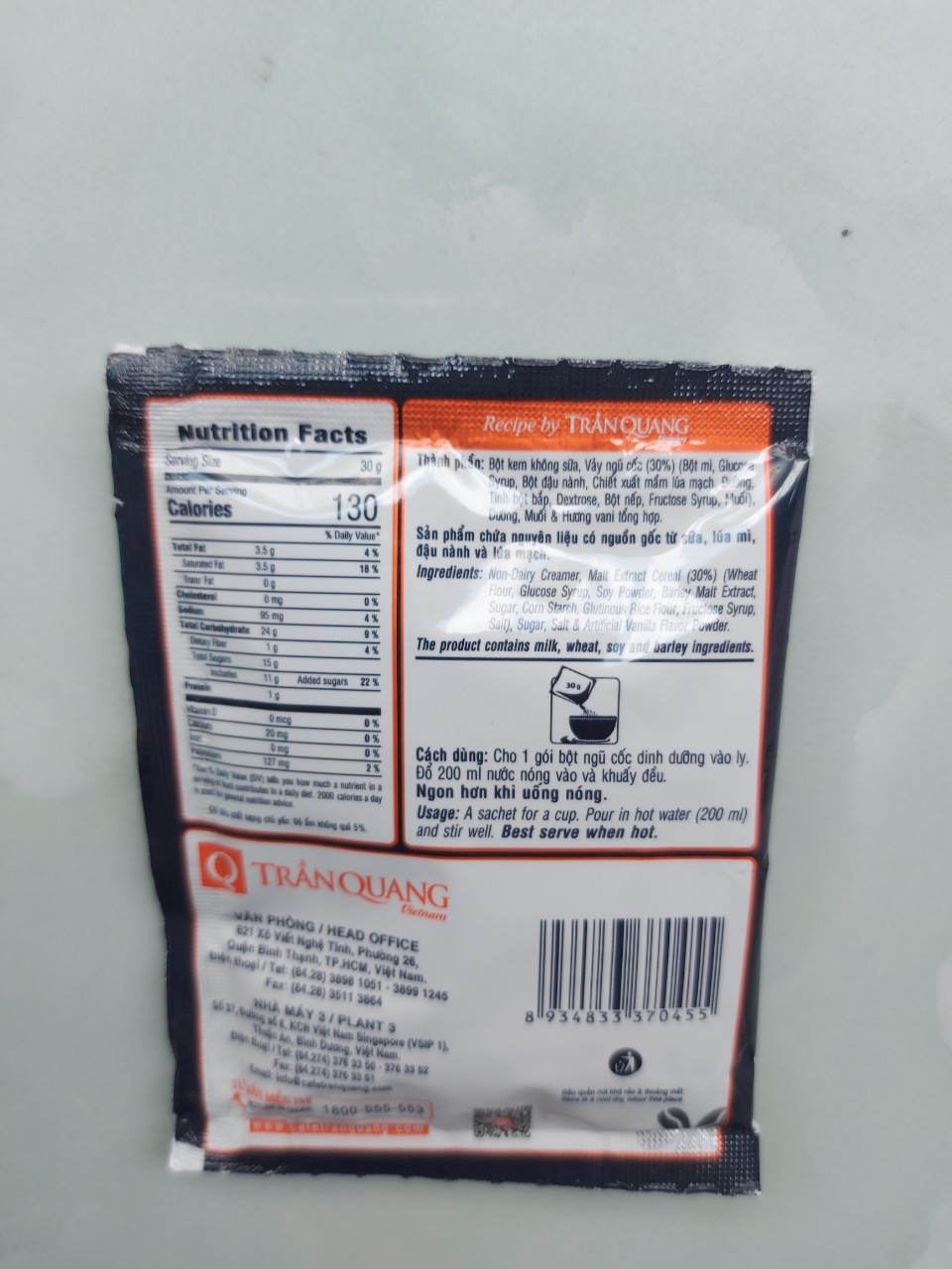 Ngũ cốc Dinh dưỡng Trần Quang ( 20 gói x 30g)