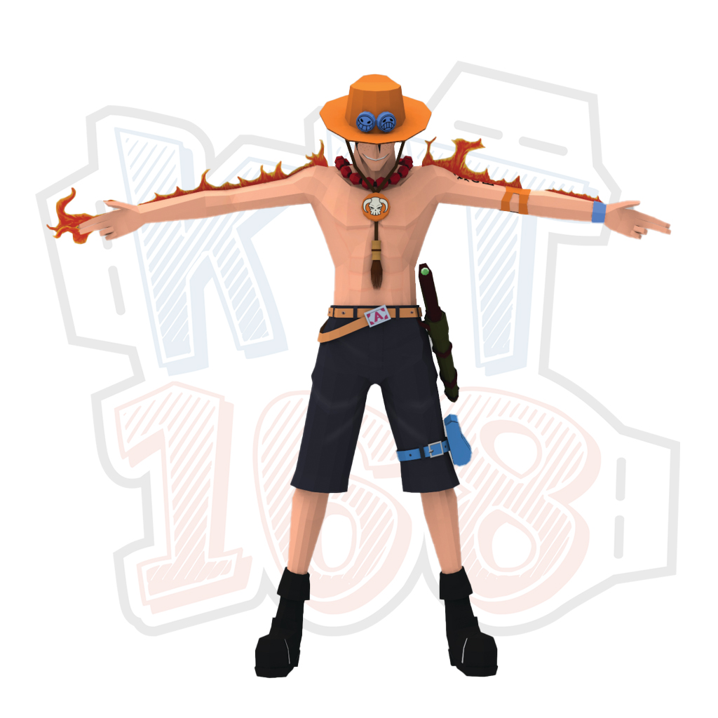 Mô hình giấy Anime One Piece Portgas D. Ace
