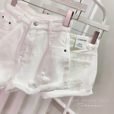 Short Jeans Rách Đen Trắng bigsize Ms 1048