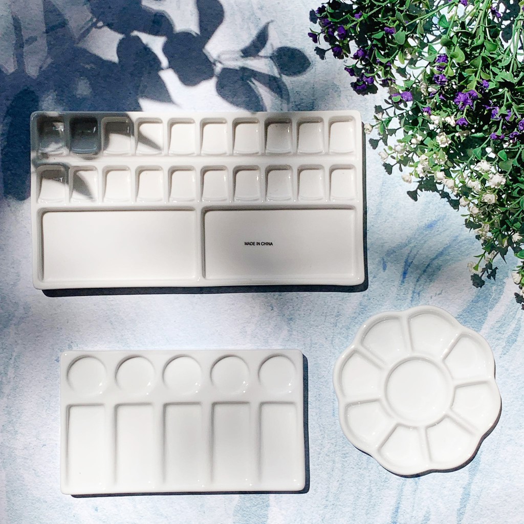 Khay pha màu bằng sứ ( Palette sứ )- Art Secret