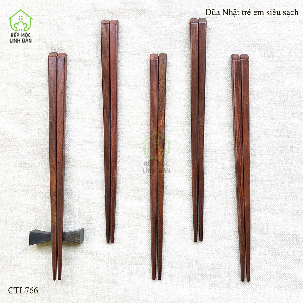Đũa Nhật Trẻ Em Gỗ Trắc HAHANCO [CTL766] (01 đôi) Giúp Bé Dùng Đũa Dễ Dàng