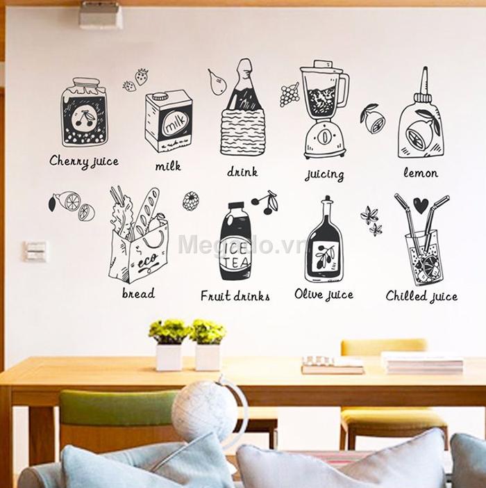 decal dán tường nhà bêp tiếng anh