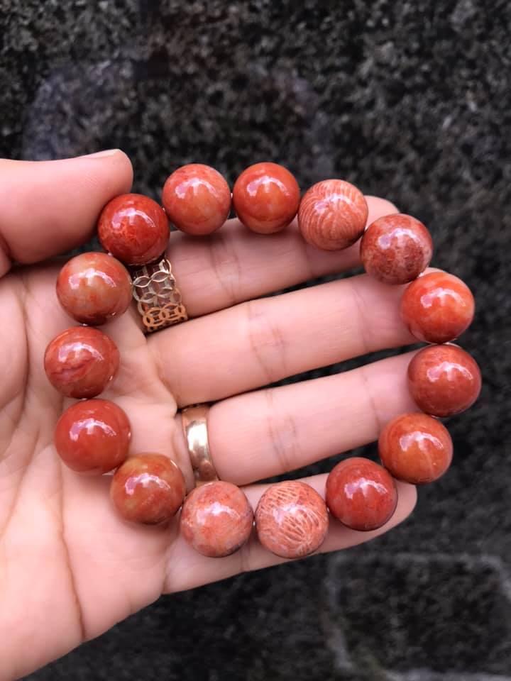 [HCM]VÒNG TAY SAN HÔ ĐỎ THIÊN NHIÊN 14LY