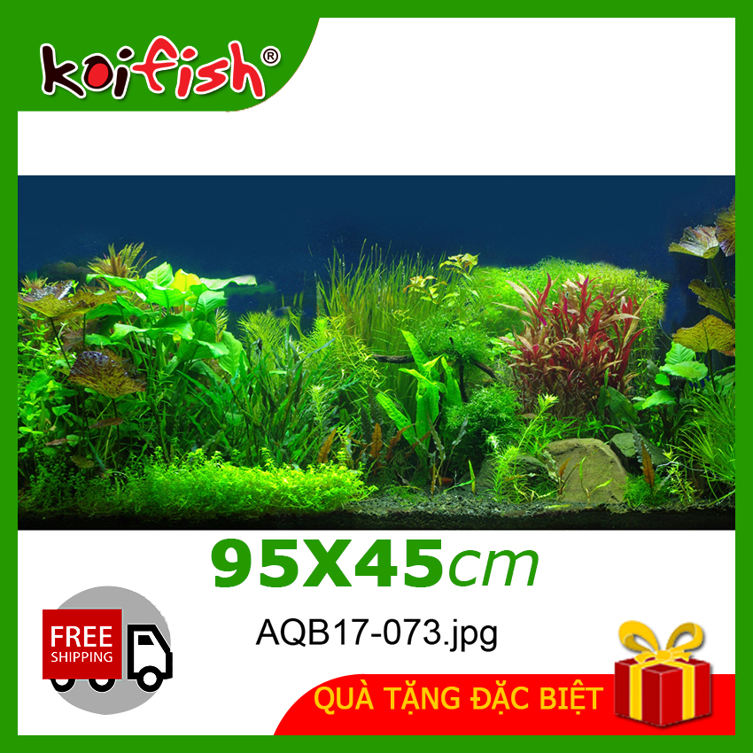 Tranh 3D koifish-  chịu nước, Aqb17-073, 95x45cm, cho Hồ cá cảnh siêu nét, siêu đẹp,  theo yêu cầu